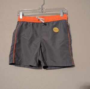 Cat & Jack Gray and Orange Kids Swim Shorts